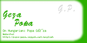 geza popa business card